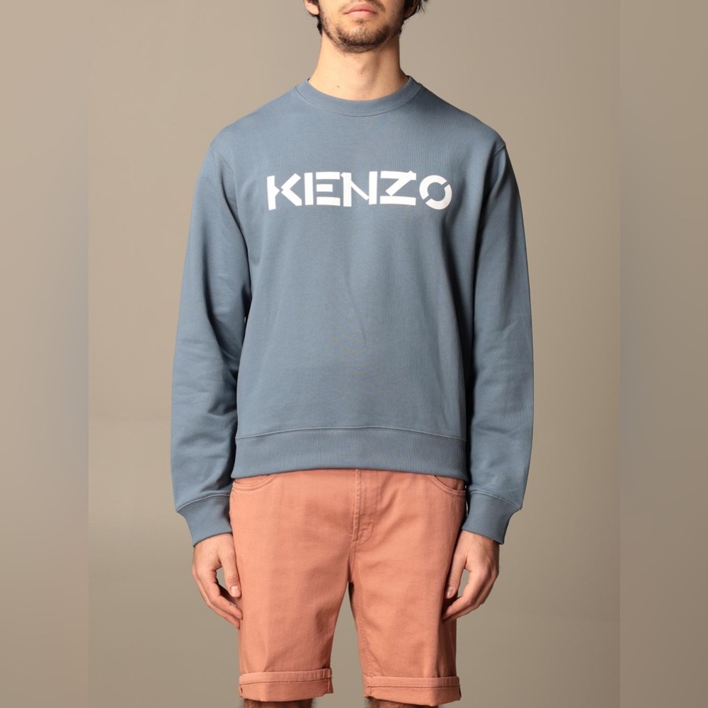 Kenzo Blue-Gray Sweatshirt – Men’s Small (Unisex) – 100% Cotton